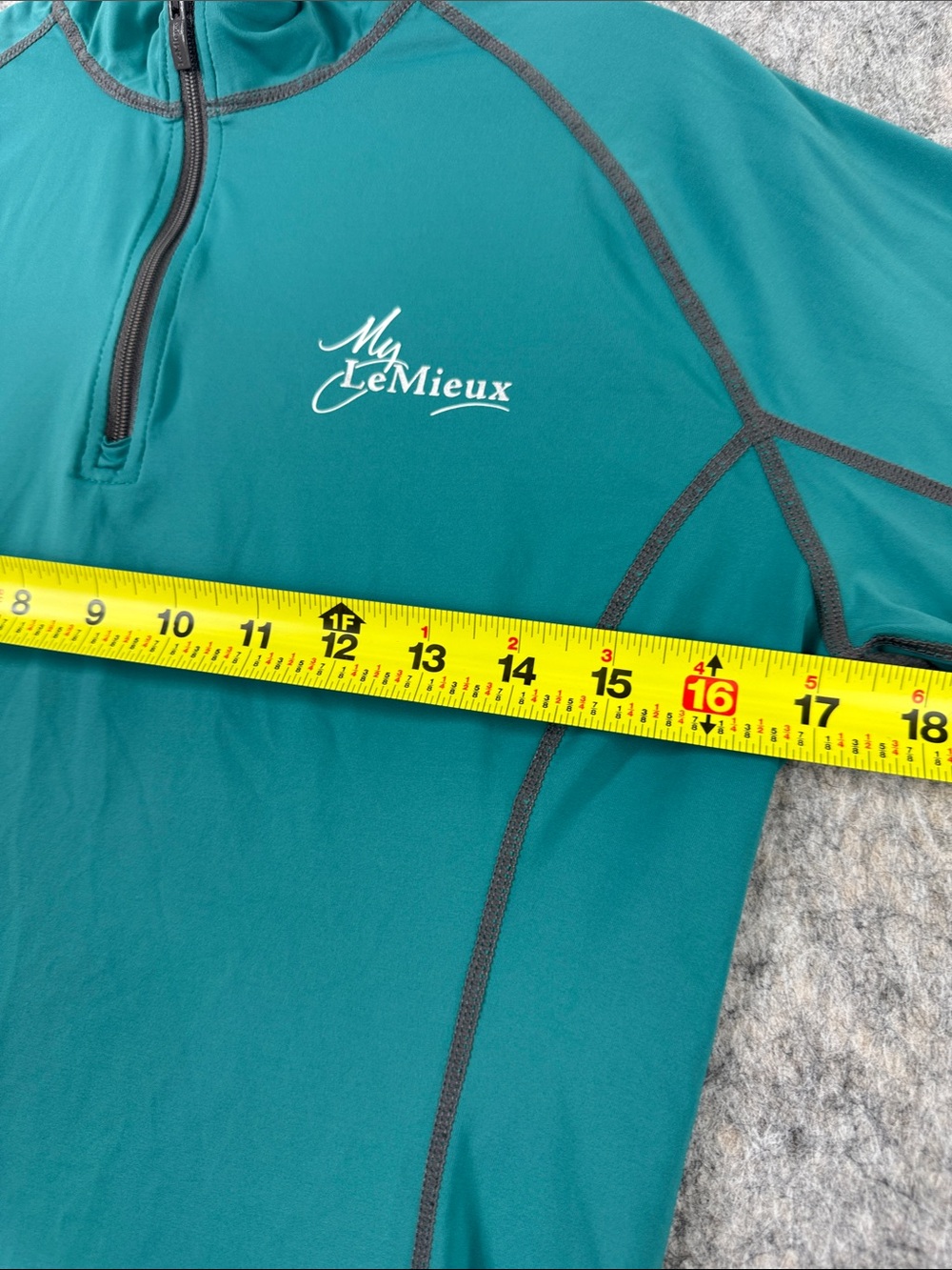 Le Mieux Womens 1/4 Zip Base Layer Top Sz M Long Sleeve Equestrian Teal - Picture 5 of 11